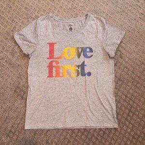 Love First Grey T Shirt